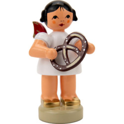 Angel with Pretzel - Red Wings - 6 cm / 2.4 inch