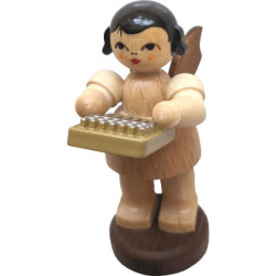 Angel with Kalimba - Natural Colors - 6 cm / 2.4 inch