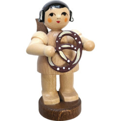Engel stehend mit Brezel - natur - 6 cm