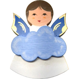 Fridge Magnet - Angel with Cloud - Blue Wings - 7,5 cm / 3 inch