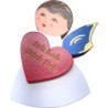 Fridge Magnets - 3 pcs. - Angels with Heart, Star, Cloud - Blue Wings - with Messages - 7,5 cm / 3 inch