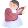 Fridge Magnets - 3 pcs. - Angels with Heart, Star, Cloud - Red Wings - with Messages - 7,5 cm / 3 inch