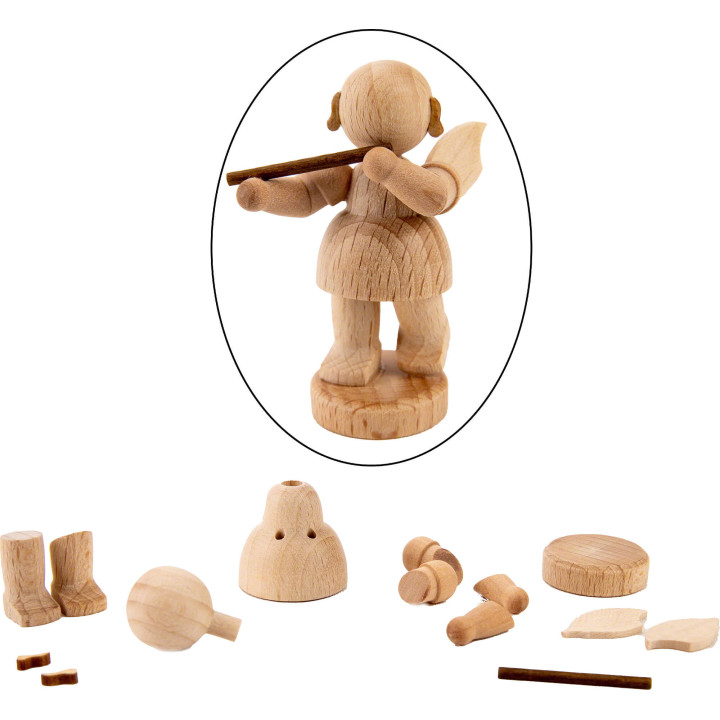 Bastelset Engel stehend mit Querflöte - 6 cm