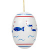 Osterei weiß mit Fischen - 5,5 cm