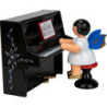Angel at Black Piano - Blue Wings - 6 cm / 2.4 inch