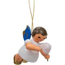 Tree Ornament - Angel with Candyfloss - Blue Wings - Floating - 5,5 cm / 2.2 inch