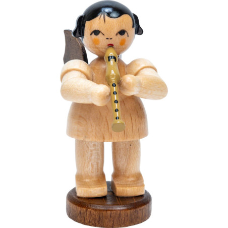 Angel with Recorder - Natural Colors - Standing - 6 cm / 2.4 inch