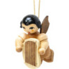 Christbaumschmuck Engel mit Classic Lyra - natur - schwebend - 5,5 cm