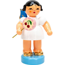 Angel with Lollipop - Blue Wings - Standing - 6 cm / 2.4 inch