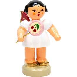 Engel mit Lolli - Rote Flügel - stehend - 6 cm
