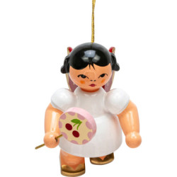 Tree Ornament - Angel with Lollipop - Red Wings - Floating - 5,5 cm / 2.2 inch