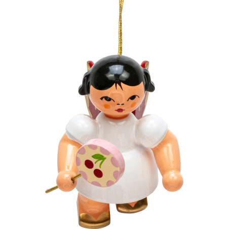 Tree Ornament - Angel with Lollipop - Red Wings - Floating - 5,5 cm / 2.2 inch