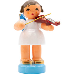 Angel with E-Violin - Blue Wings - Standing - 6 cm / 2.4 inch