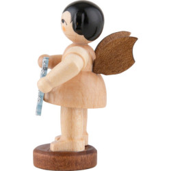 Engel mit Schneekristall - natur - stehend - 6 cm