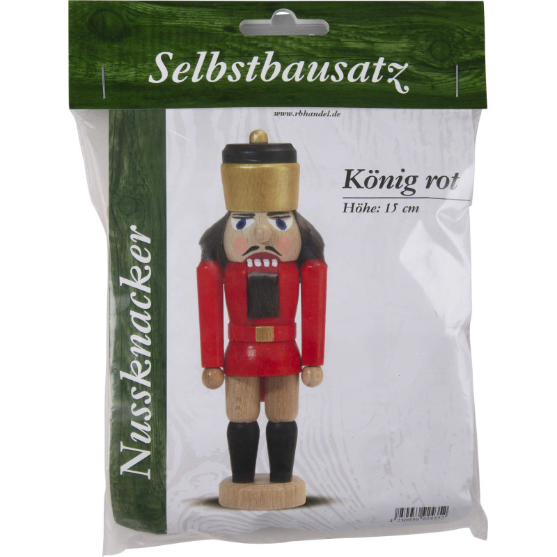 Bastelset Nussknacker König rot - 15 cm