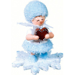 Snowflake with Gingerbread Heart- 5 cm / 2 inch