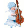 Schneeflöckchen mit Kontrabass - 5 cm