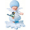 Snowflake with Little Bird - 5 cm / 2 inch