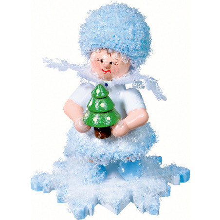 Schneeflöckchen mit Weihnachtsbaum - 5 cm