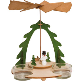Bastelset 1-stöckige Pyramide mit Schneemann - 18 cm