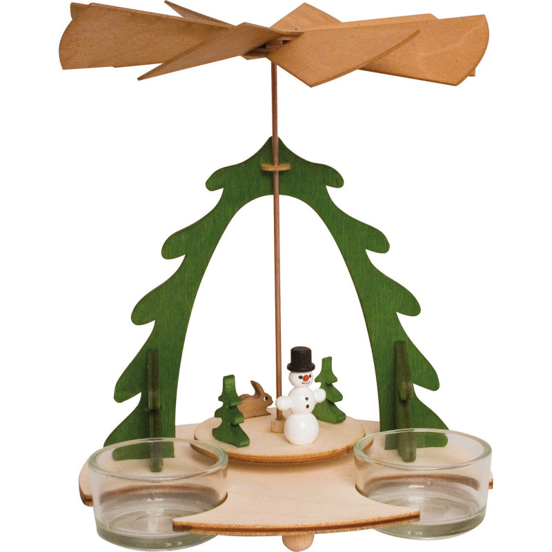 Bastelset 1-stöckige Pyramide mit Schneemann - 18 cm