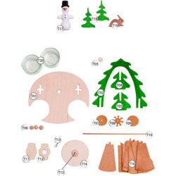 Bastelset 1-stöckige Pyramide mit Schneemann - 18 cm