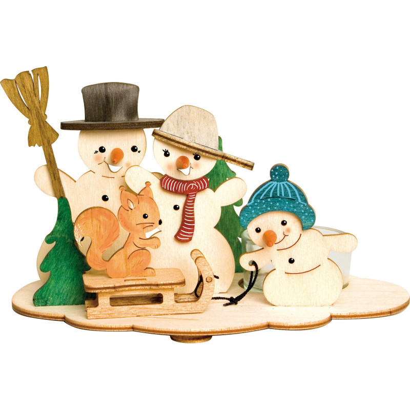 Handicraft Set - Tea Light Holder - Snowman - 10,5 cm / 4.1 inch