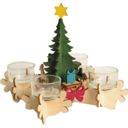 Handicraft Set - Advent Candle Holder - 17 cm / 6.7 inch