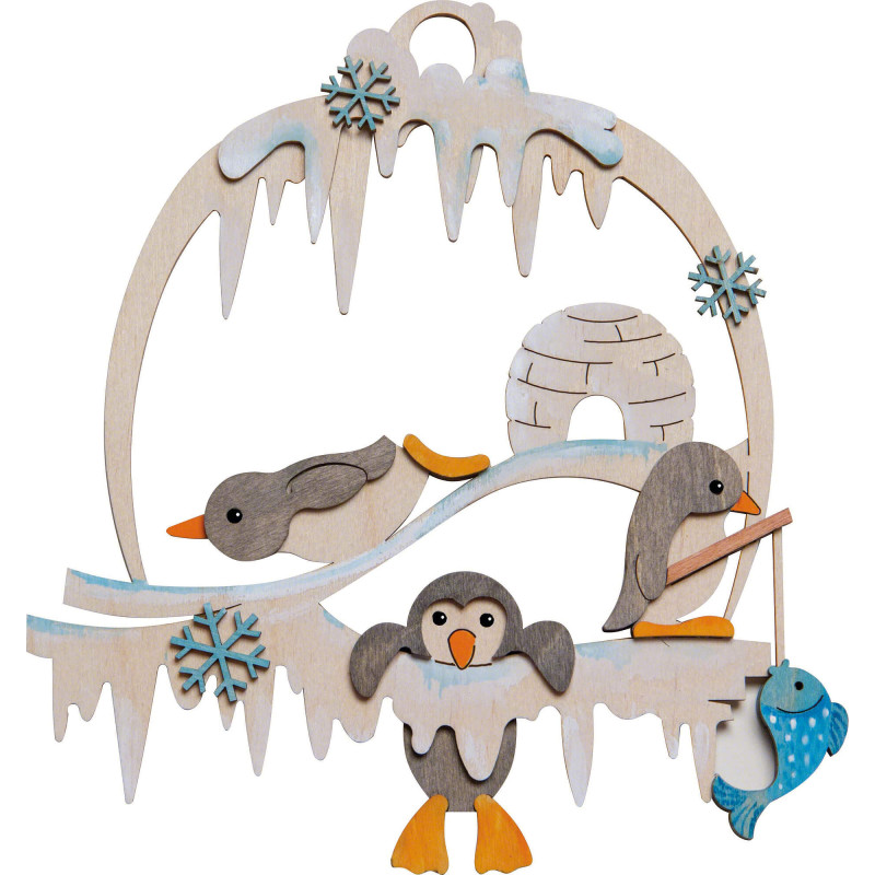 Bastelset Fensterbild Pinguin - 21 cm