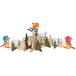 Bastelset Teelichthalter mit Vögeln - 15 cm