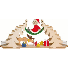 Handicraft Set - Tea Light Holder-  Santa with Moose - 12 cm / 4.7 inch