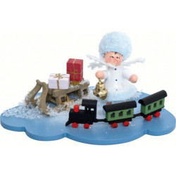 Schneeflöckchen mit Eisenbahn - 10x7x6 cm