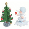 Schneeflöckchen mit Tannenbaum - 5 cm