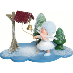 Schneeflöckchen mit Glocke- 10x7x6 cm