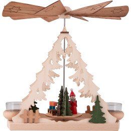 1-stöckige Pyramide mit Weihnachtsmann - 26 cm