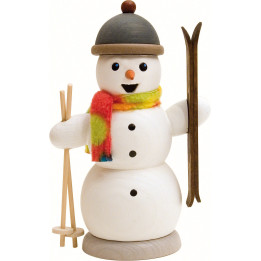 Räuchermännchen Schneemann mit Skiern - 13 cm