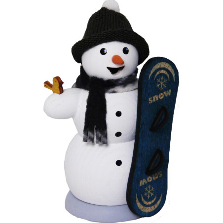 Smoker - Snowman with Snowboard - 13 cm / 5.1 inch