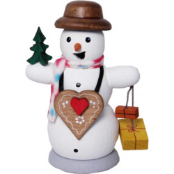 Smoker - Snowman with Ginger Bread Heart - 13 cm / 5.1 inch