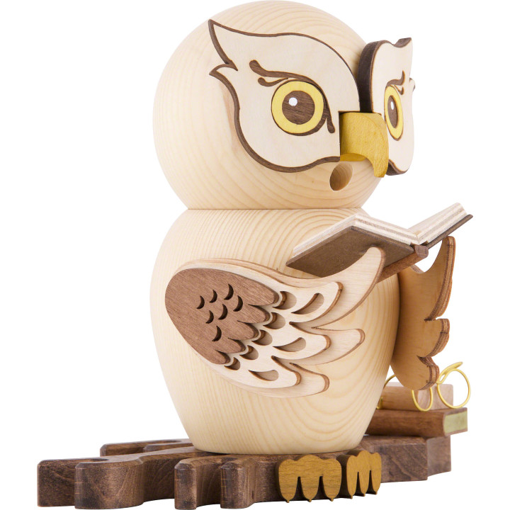 Smoker - Owl with Books - 15 cm / 5.9 inch