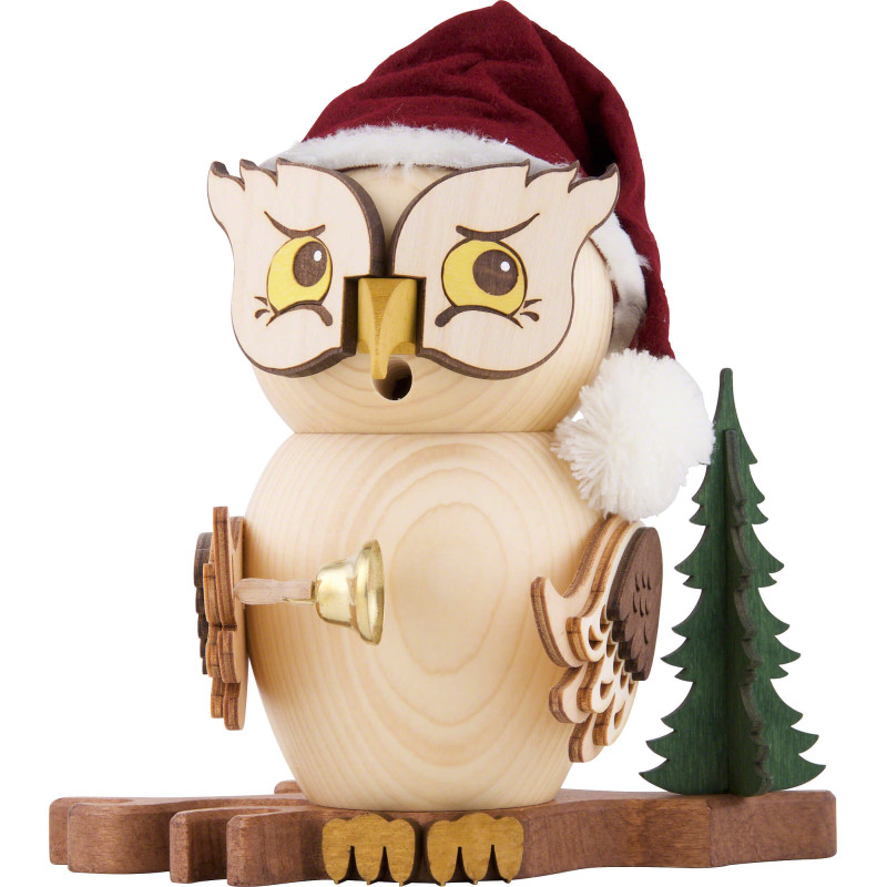Räuchereule Weihnachtsmann - 15 cm
