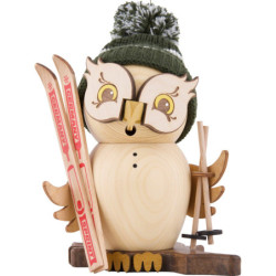 Räuchereule Skifahrer - 15 cm