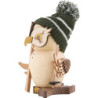 Räuchereule Skifahrer - 15 cm