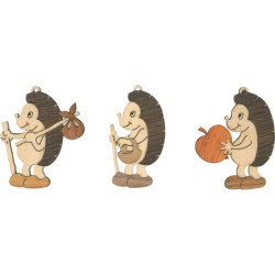 Tree Ornament - Hedgehog - Set of 6 - 7 cm / 2.8 inch