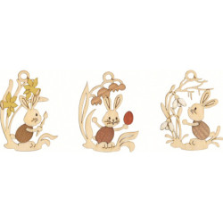 Osterschmuck Stupsi mit Blumen 6er-Set - 6,5 cm