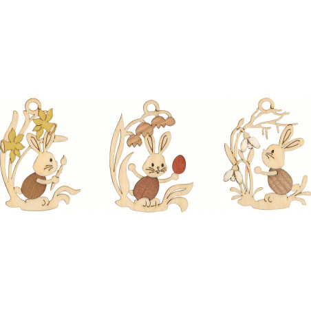Osterschmuck Stupsi mit Blumen 6er-Set - 6,5 cm