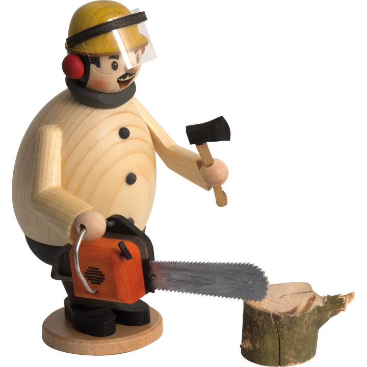 Räuchermännchen Max mit Kettensäge - 16 cm