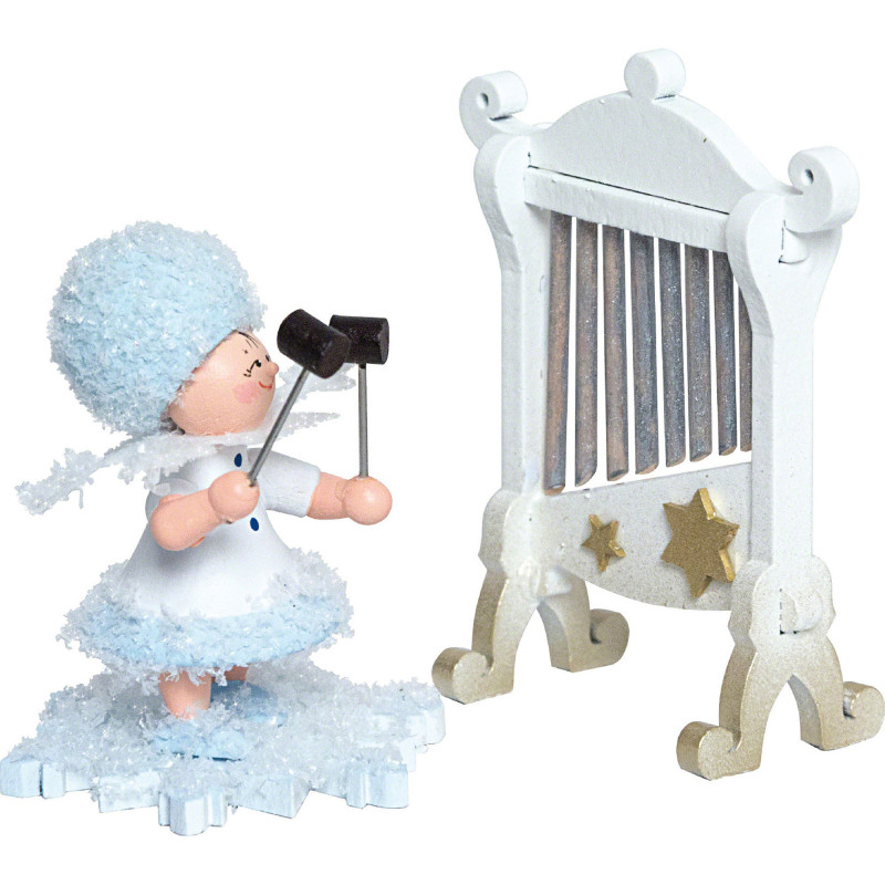 Schneeflöckchen mit Glockenspiel - 7 cm
