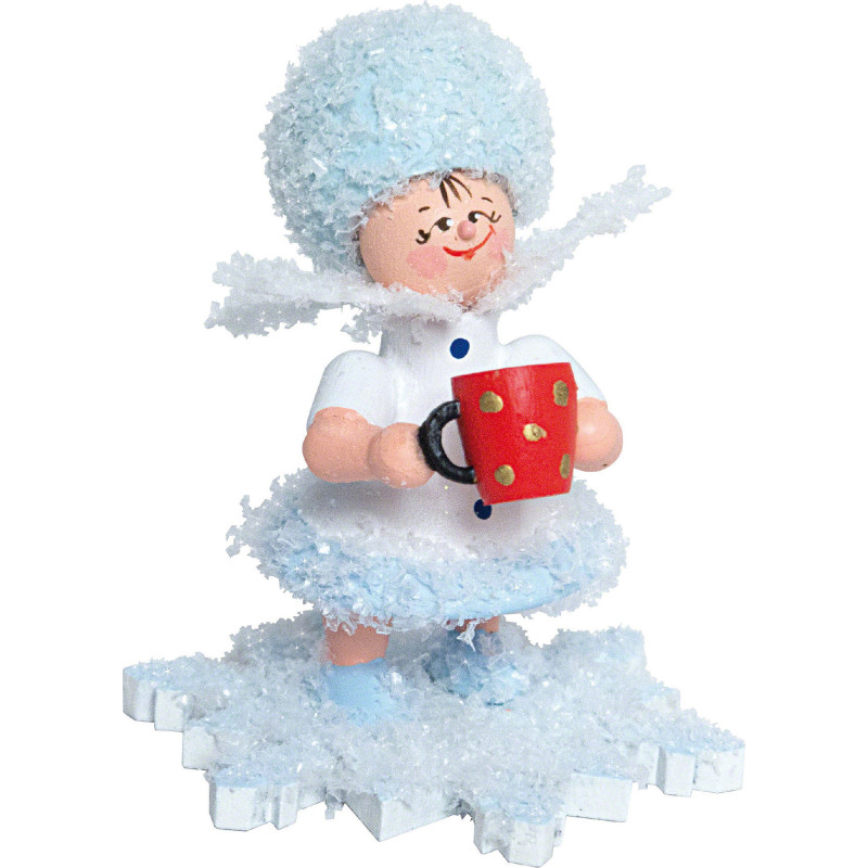 Schneeflöckchen mit Glühweintasse - 5 cm