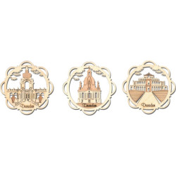 Tree Ornament - Dresden - Set of 6 - 7 cm / 2.8 inch