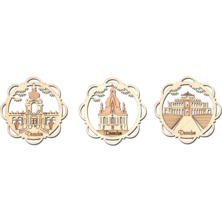 Christbaumschmuck Dresden - 6er-Set - 7 cm